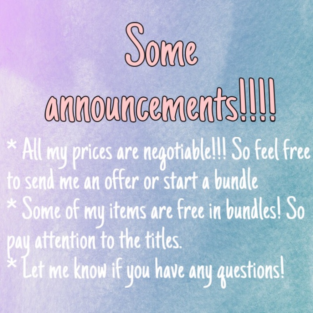 !!!!Announcement!!!!